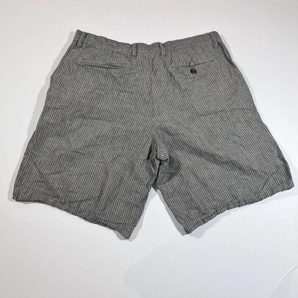 Banana Repbulic Linen Blend Flat Front Striped Casual Shorts Men's 36 - Picture 6 of 7